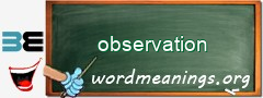 WordMeaning blackboard for observation